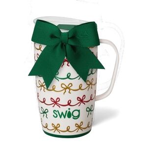 Swig Holiday Mug with Green Bow 18oz